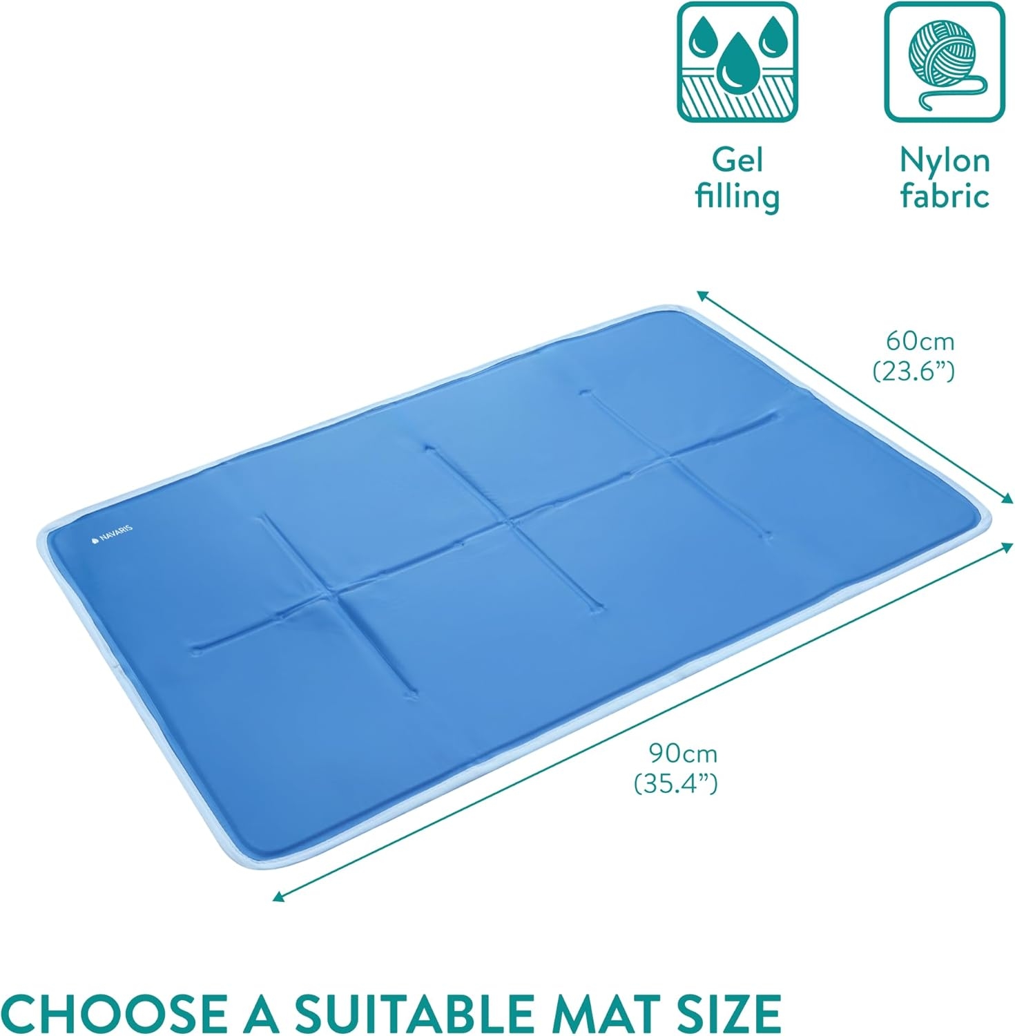 Covoras racire gel solid pentru animale Navaris, 60 x 90 cm, NAV0000272M002C